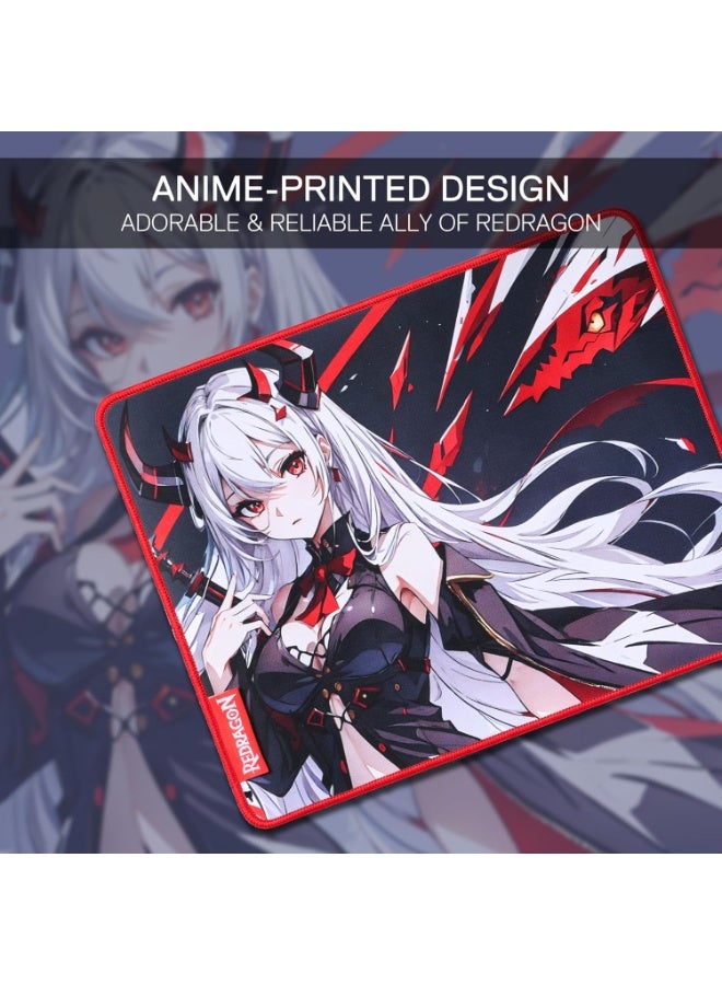 REDRAGON EISA P047S Anime Gaming Mouse Pad - Smooth Lycra Surface, Anti-Slip Rubber Base, Spill-Resistant, Durable 5mm Thick Design, 13 x 10 inches - Image 2