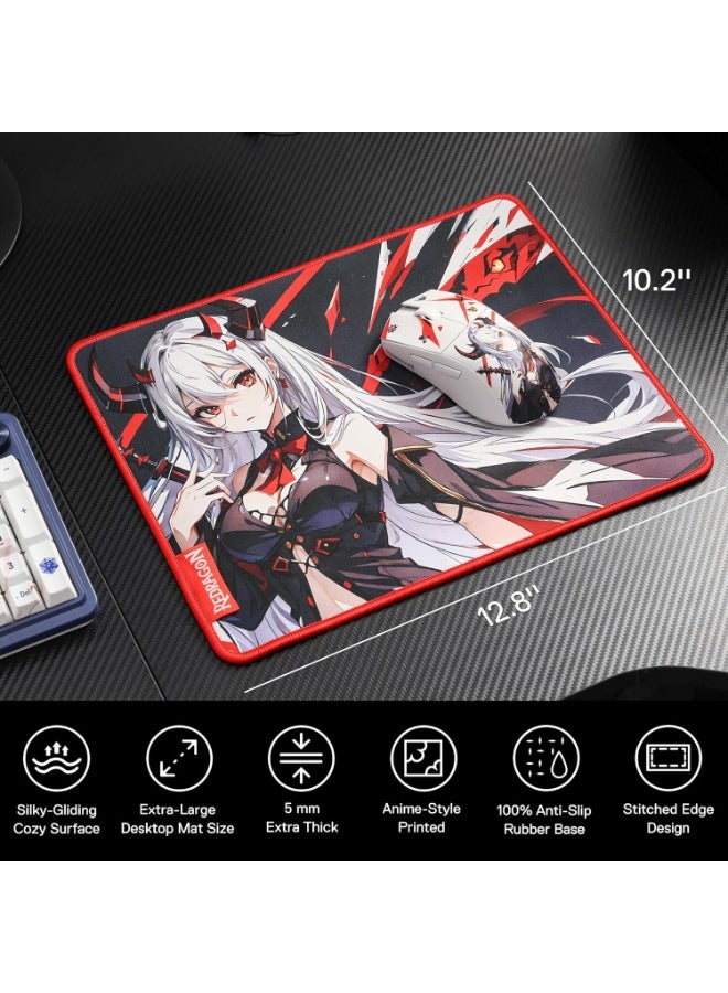 REDRAGON EISA P047S Anime Gaming Mouse Pad - Smooth Lycra Surface, Anti-Slip Rubber Base, Spill-Resistant, Durable 5mm Thick Design, 13 x 10 inches - Image 5
