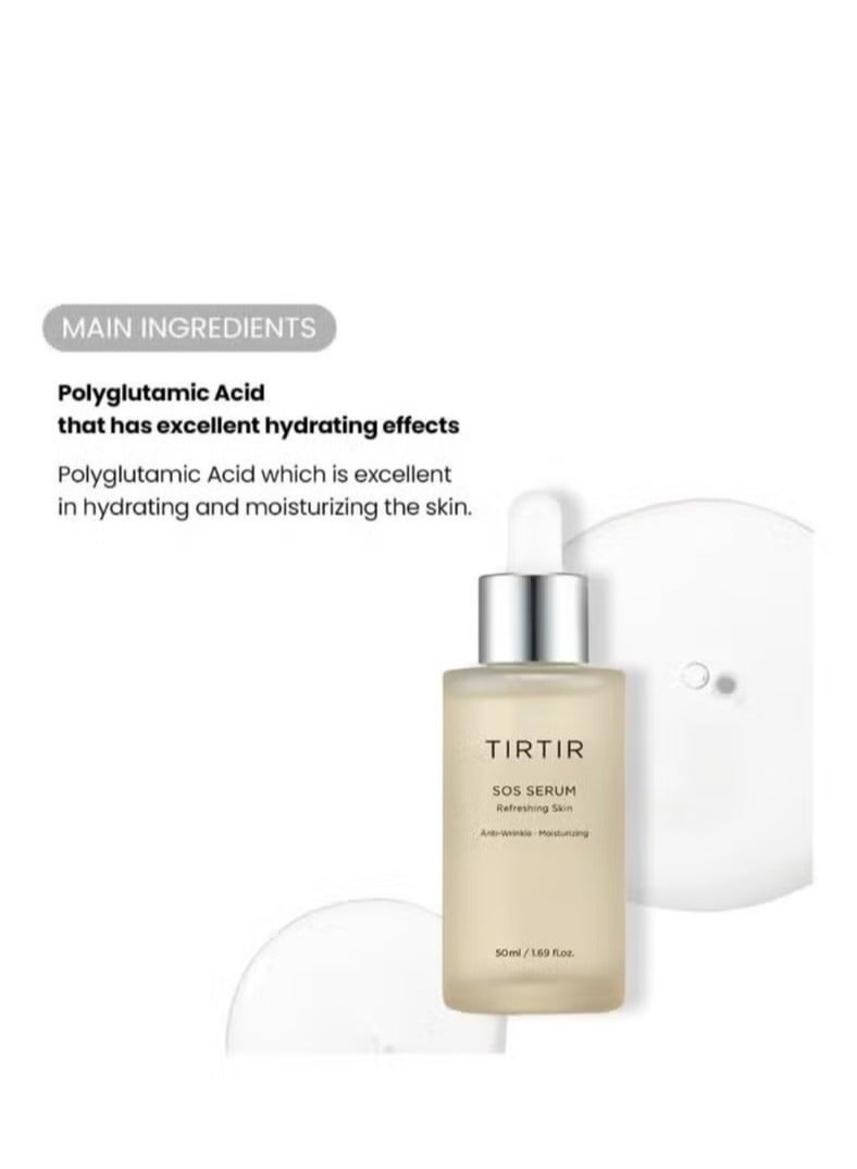 ترتر SOS Serum - مصل الوجه المضاد للشيخوخة والمرطب - جلدة ناعمة وملمعة بشكل مرئي - مصل خالي من العطور لجميع أنواع الجلد، 1.69 أوقية فلورية. - Image 2