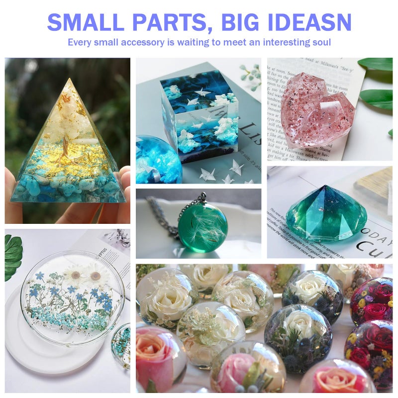 KISREL Epoxy Resin Kit for Beginners, Resin Kit with Molds, 32OZ Epoxy Kit wiht Dried Flowers, Measuring Cups and Resins Supplies - Image 5