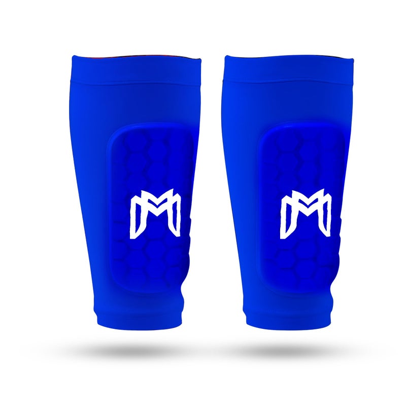 MediCaptain Mini Shin Guards Soccer Built in Shin Pad Sleeves for Mens Women Teens Small Shin Guards Lightweight Breathable Shin Defender Leg Protection Blue Maxi - Image 2