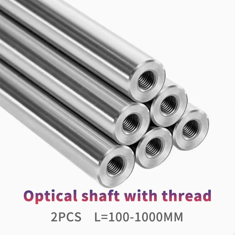 2PCS Chromed Hardened Linear Shaft OD20mm Length 100mm with M8x16mm Threaded Ends - Image 3