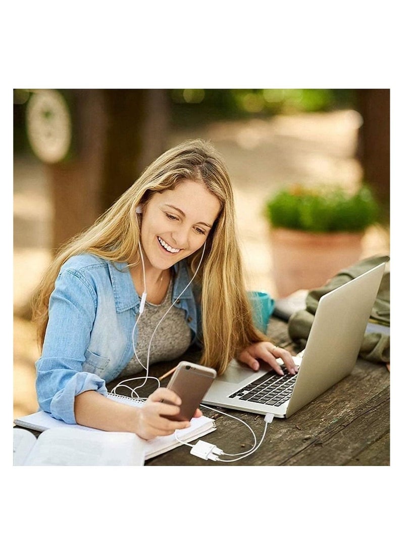 BGM - 2 in 1 Dual Lightning Charger Cable Aux Audio Adapter Converter for iPhone 12/11/XS/XR/X/8/7/6/iPad, Support Calling+Charging+Music Control - Image 1