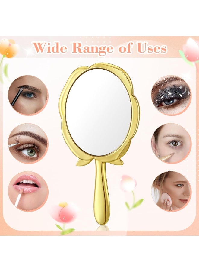 LAMAY 36PCS Rose Round Handheld Makeup Mirrors, Bulk Pack, with Thank You Tags, Organza Bag, and 10-Meter Twine, Suitable for Wedding Party Favors and Bridal Showers (Gold) - Image 5