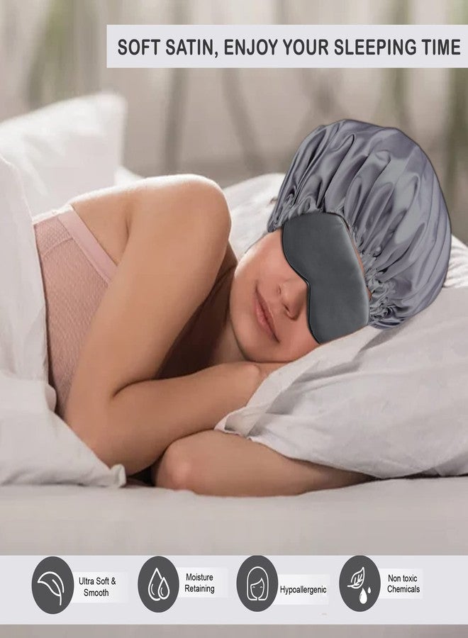 Avirons Fully Reversible Pure Satin Hair Bonnet Sleep Cap, Scrunchies and Satin Sleeping Eye Mask | Adjustable Sleep Cap| Reversible Double Layer Sleep Cap| Protective Your Hair in Sleeping at Night - Image 2