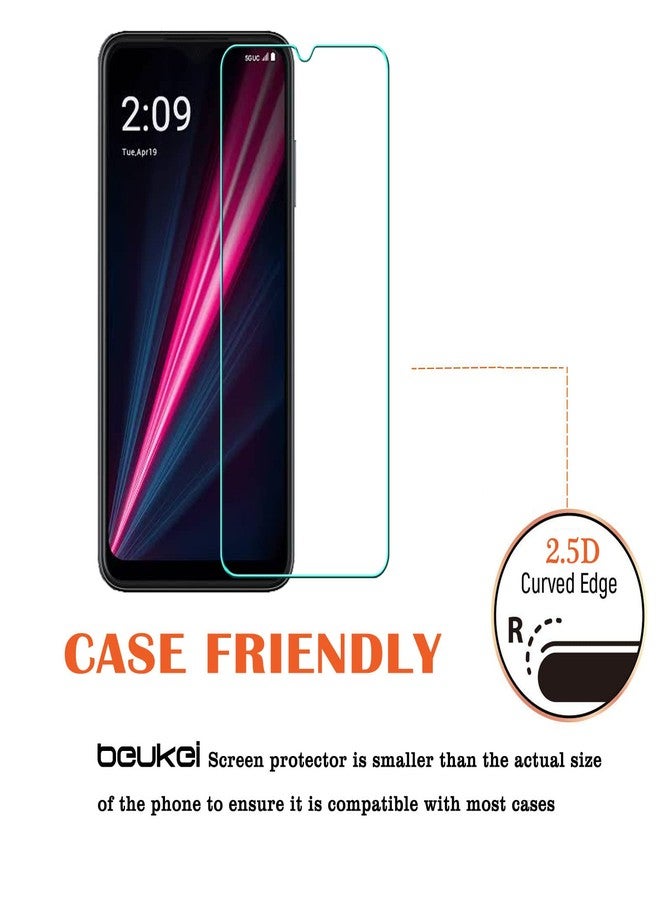beukei (3 Pack) (6.82 inch) Compatible for T-Mobile Revvl 6 Pro 5G / Revvl 6x Pro 5G Screen Protector Tempered Glass,Touch Sensitive,Case Friendly, 9H Hardness - Image 4