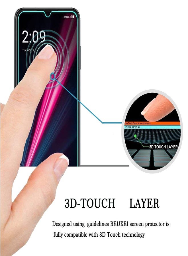 beukei (3 Pack) (6.82 inch) Compatible for T-Mobile Revvl 6 Pro 5G / Revvl 6x Pro 5G Screen Protector Tempered Glass,Touch Sensitive,Case Friendly, 9H Hardness - Image 2