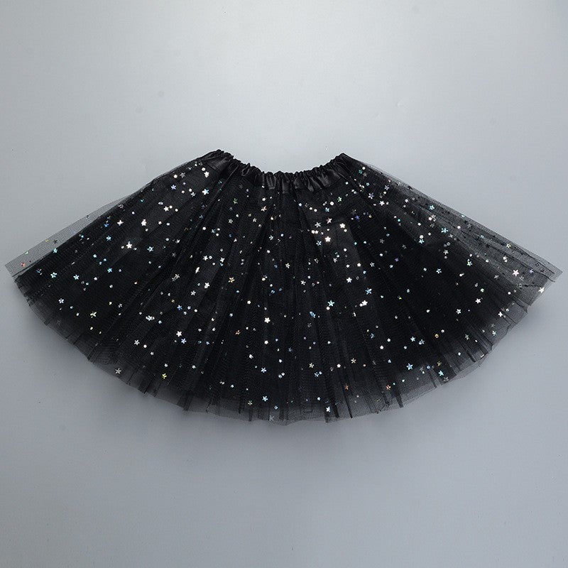Generic Kids Party Headwear Set with Cat Ears Black star gauze skirt