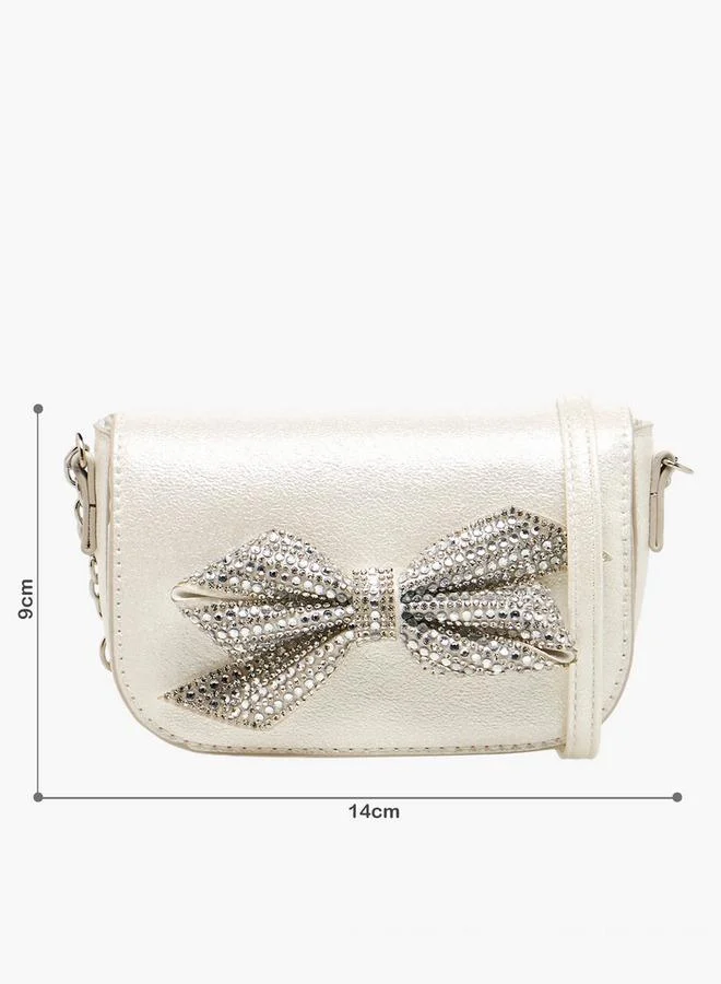 Flora Bella By Shoexpress Flora Bella Embellished Bow Crossbody Bag with Chain Strap Ramadan Collection