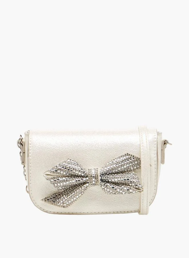 Flora Bella By Shoexpress Flora Bella Embellished Bow Crossbody Bag with Chain Strap Ramadan Collection