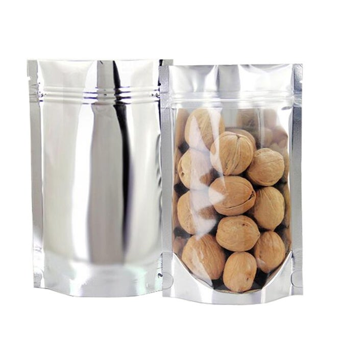 RESEALABLE ZIP MYLAR BAG FOOD STORAGE ALUMINUM FOIL BAGS SMELL PROOF POUCHES 55X79 100PCS
