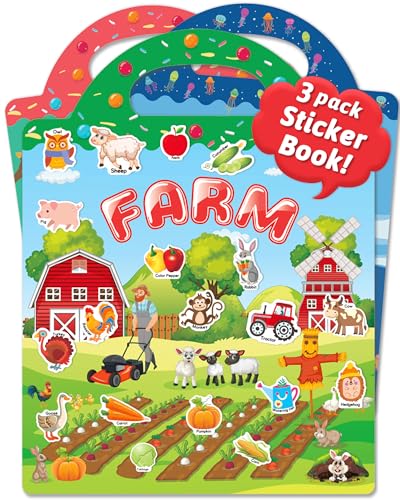 Benresive Reusable Sticker Book for Toddlers Stickers for Kids Toddler Travel Toys Craft Activities Boys Girls Birthday Gifts - Image 1