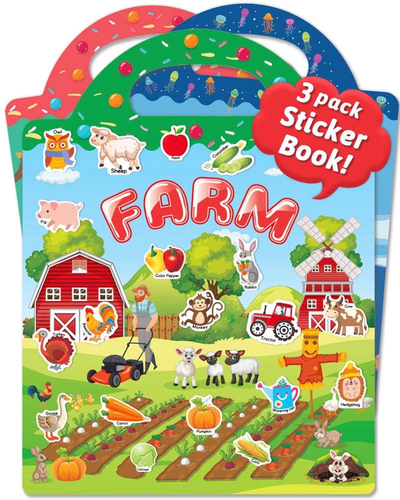 Benresive Reusable Sticker Book for Toddlers Stickers for Kids Toddler Travel Toys Craft Activities Boys Girls Birthday Gifts - Image 4