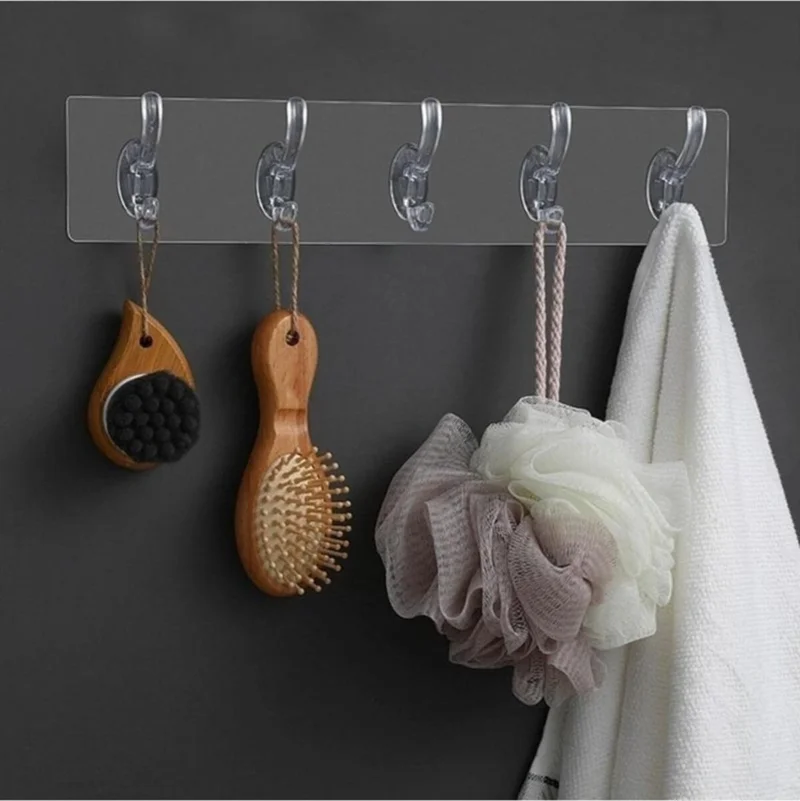 5DM 5DM Multi-Purpose Self-Adhesive 5-Piece Transparent Hanger