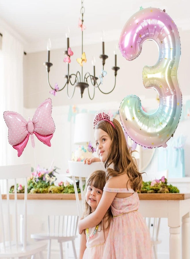 MXYEVL 40 Inch Stars Rainbow Gradient Number 8 Balloon & Mini Bow Balloon for Birthday Party Decorations, 8th Birthday Party Balloons Decorations Supplies - Image 4