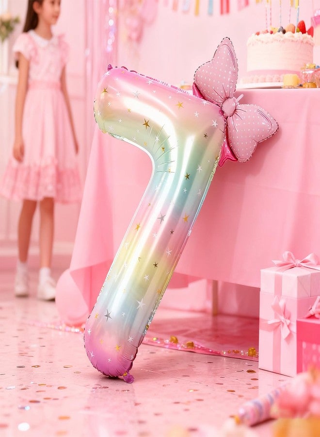 MXYEVL 40 Inch Stars Rainbow Gradient Number 8 Balloon & Mini Bow Balloon for Birthday Party Decorations, 8th Birthday Party Balloons Decorations Supplies - Image 3