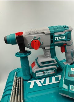 TOTAL Super Total Lithium-Ion Rotary Hammer 20V with 4.0Ah Battery - Brushless Motor, 2.0J Impact Energy, SDS Plus Chuck, LED Work Light, 3 Drill Bits 1 Battery, & Charger  - Image 2