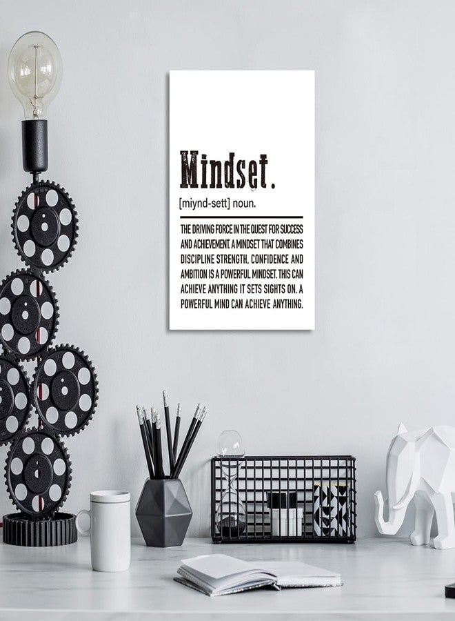 Gwisml Inspirational Canvas Wall Art,Mindset Definition Motivational Quotes Canvas Frame Painting Prints Posters Artwork For Home Office Wall Decor - Image 3