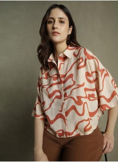Dennis Lingo Rust Crop Top For Women  - Image 1