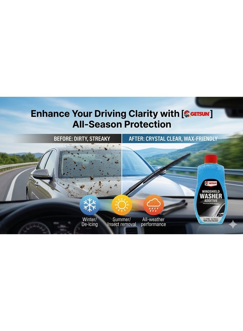 جيتسون سائل إضافي لغسيل الزجاج الأمامي 500 مل G-1019A – محلول تنظيف زجاج السيارة الأمامي لرؤية قيادة واضحة - Image 4