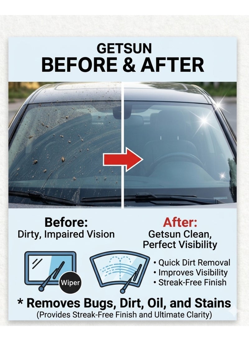 جيتسون سائل إضافي لغسيل الزجاج الأمامي 500 مل G-1019A – محلول تنظيف زجاج السيارة الأمامي لرؤية قيادة واضحة - Image 3