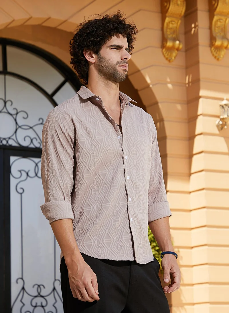 CAHOOT  Men's Dusty Pink Illuminator-Tactile Shirt for Men | Best Price UAE