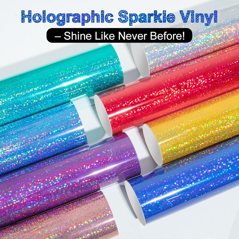 TECKWRAP Blue Metallic Chrome Holographic Vinyl Permanent Vinyl - 30cm x 152cm - Image 1