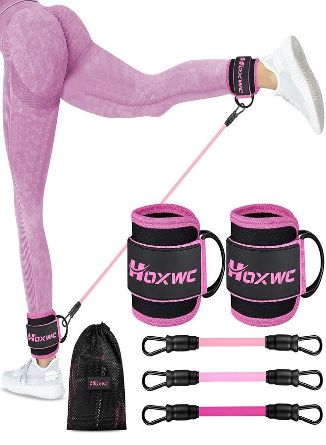 HOXWC Ankle Resistance Bands with Cuffs, Ankle Bands for Working Out, Ankle Resistance Band for Leg, Booty Workout Equipment for Kickbacks Hip Fitness Training, Exercise Bands for Butt Lift Women - Image 1