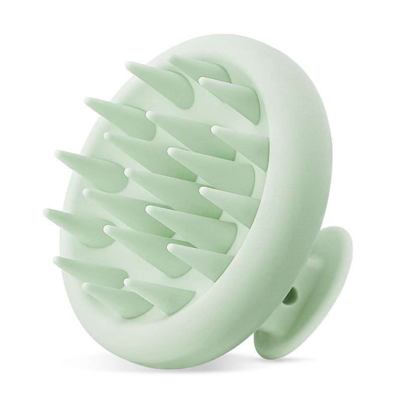 HEETA Scalp Massager Hair Growth Scalp Scrubber with Soft Bristles Integrated Silicone Design Exfoliator for Dandruff Removal Relaxation Shampoo Brush Fit WetDry Hair Use Dark Green - Image 3