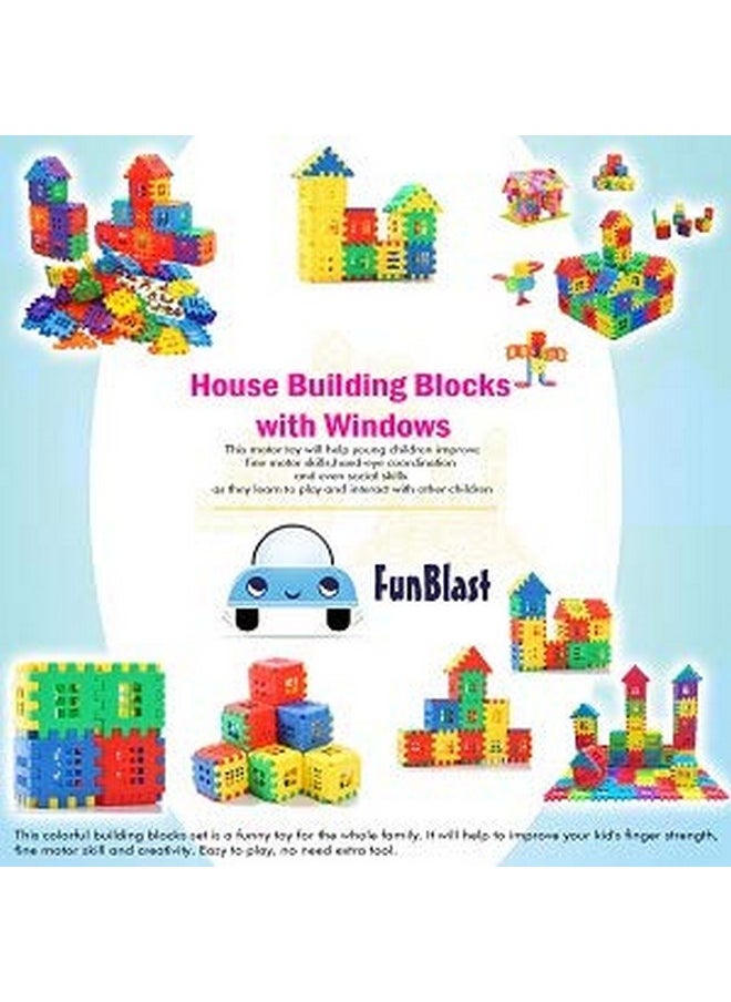 FunBlast FunBlast Building Blocks For Kids, House Building Blocks with Windows, Block Game For Kids (Multicolor, Big Size) - 72 Pieces  - Image 2