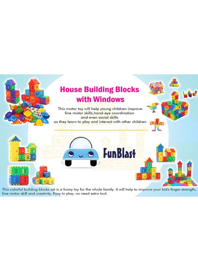 FunBlast FunBlast Building Blocks For Kids, House Building Blocks with Windows, Block Game For Kids (Multicolor, Big Size) - 72 Pieces  - Image 4