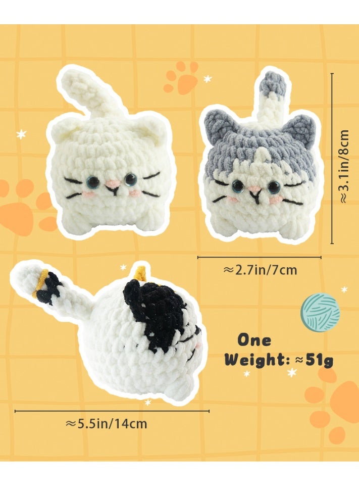 Crochet Kit for Beginners, Crochet Cat Beginner Crochet Kit for Adults, Crochet Animals Cat Crafts Crochet Kits, Easy Knitting Kit Gifts - Image 3