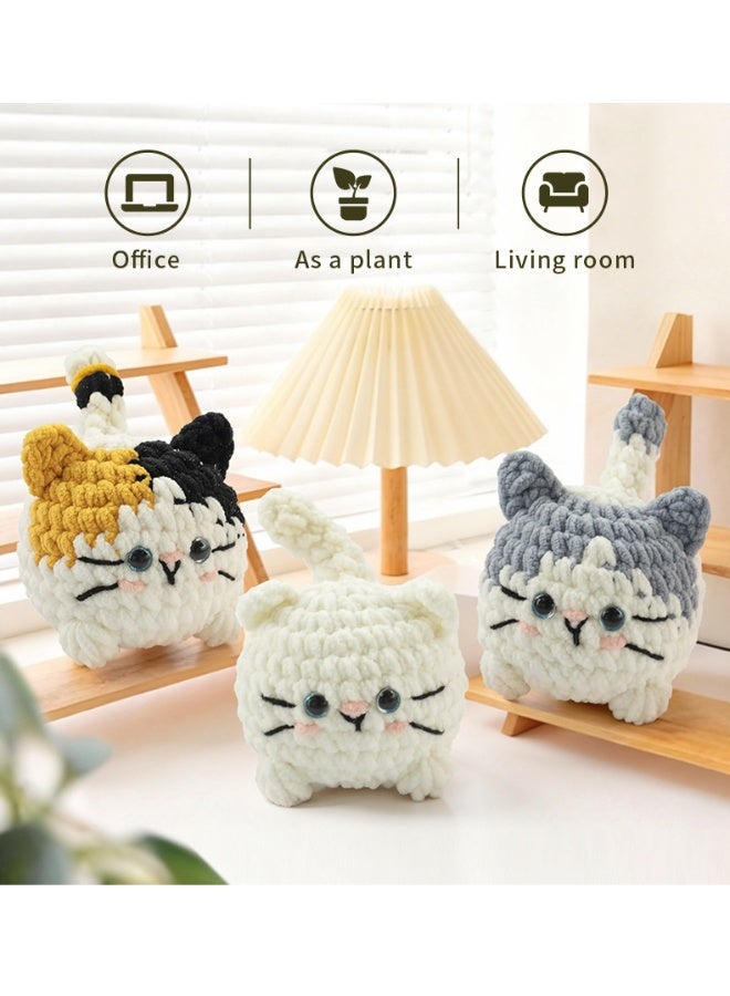 Crochet Kit for Beginners, Crochet Cat Beginner Crochet Kit for Adults, Crochet Animals Cat Crafts Crochet Kits, Easy Knitting Kit Gifts - Image 5