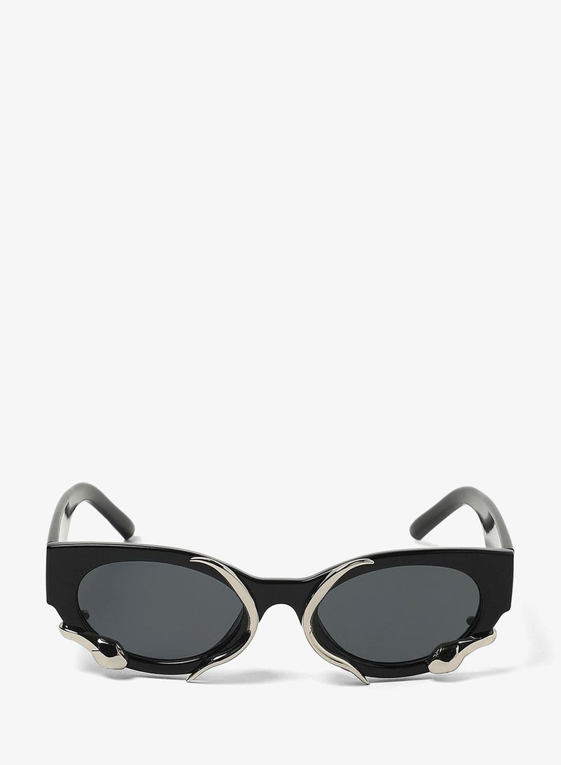 Haute Sauce The Serpent Oval Sunglasses - Onyx Black - Image 4
