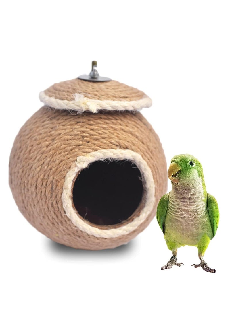 سيلكفكس عش الطيور القش ، العشب القابل لإعادة الاستخدام المنسوج كهف تربية الباغاء ، منزل فش الببغاء للأرانب الأرنب الحمامة الهامستر جيربيل تشينشيلا الكناري أو الكوكاتيل - Image 1