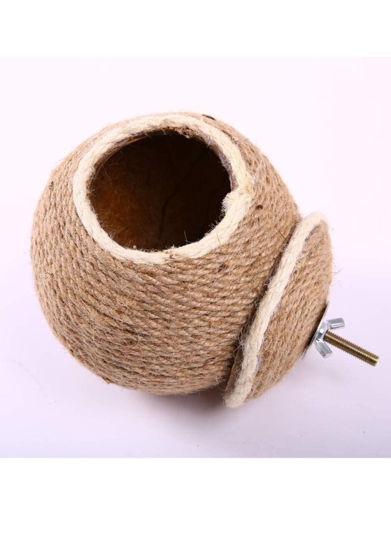 سيلكفكس عش الطيور القش ، العشب القابل لإعادة الاستخدام المنسوج كهف تربية الباغاء ، منزل فش الببغاء للأرانب الأرنب الحمامة الهامستر جيربيل تشينشيلا الكناري أو الكوكاتيل - Image 2