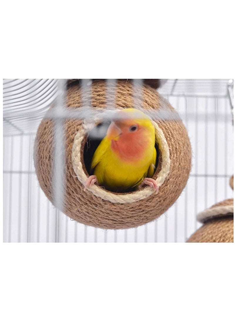 سيلكفكس عش الطيور القش ، العشب القابل لإعادة الاستخدام المنسوج كهف تربية الباغاء ، منزل فش الببغاء للأرانب الأرنب الحمامة الهامستر جيربيل تشينشيلا الكناري أو الكوكاتيل - Image 4
