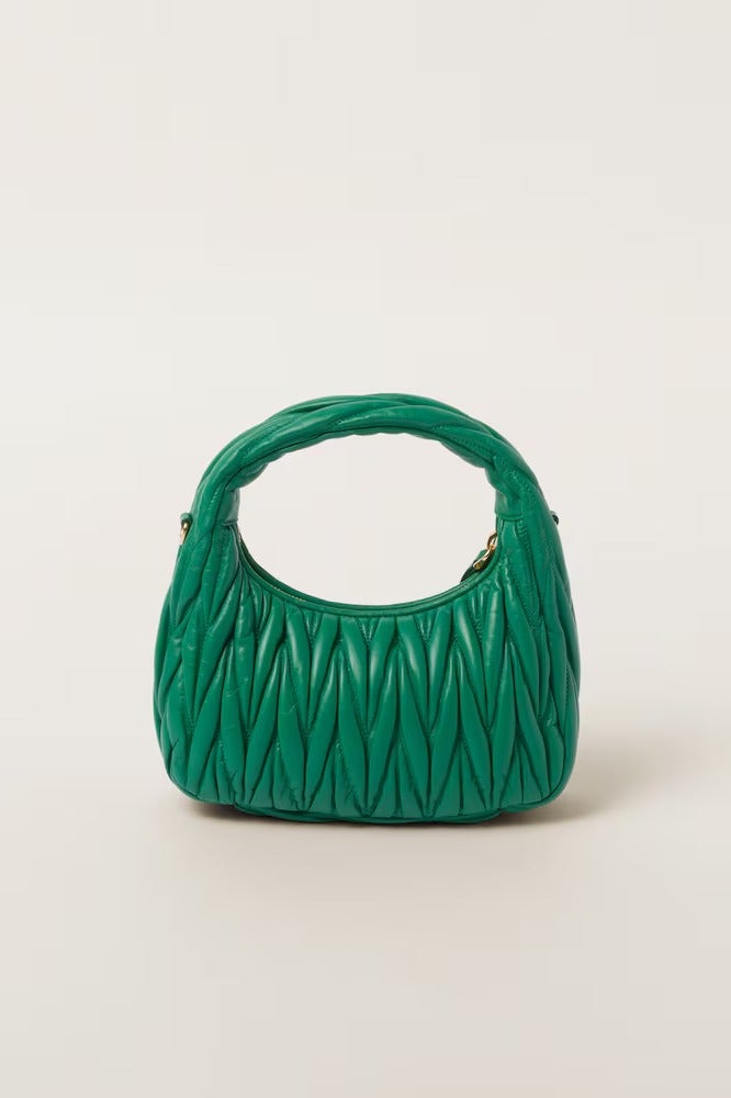 Miu Miu MIU Wander nappa leather hobo Shoulder Bag With Crossbody Strap Zip Closure  - Image 3