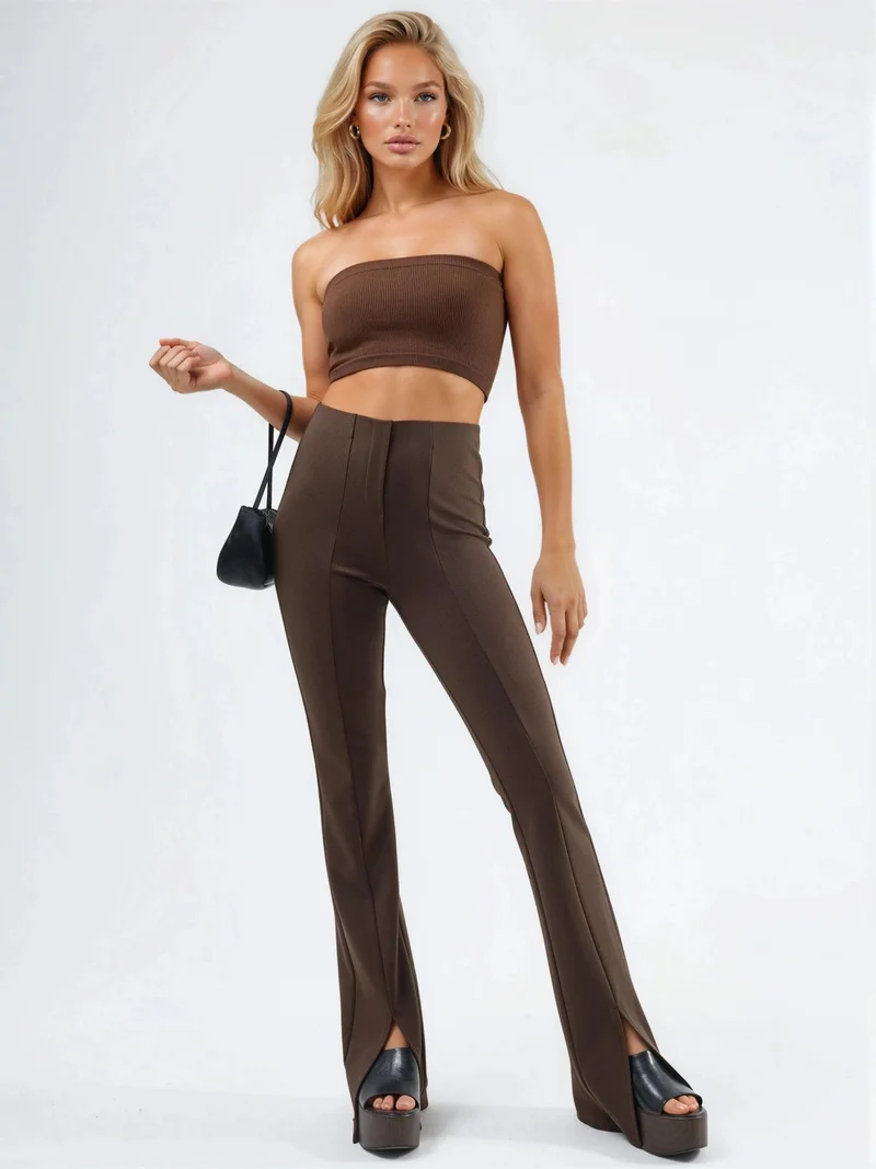 بوسيم BUSEM High Waist Flare Leggings wtih Slit