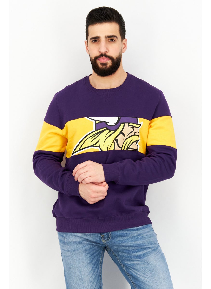 Fanatics - Men Crew Neck Graphic Print Sweatshirt, Purple Combo - Image 1