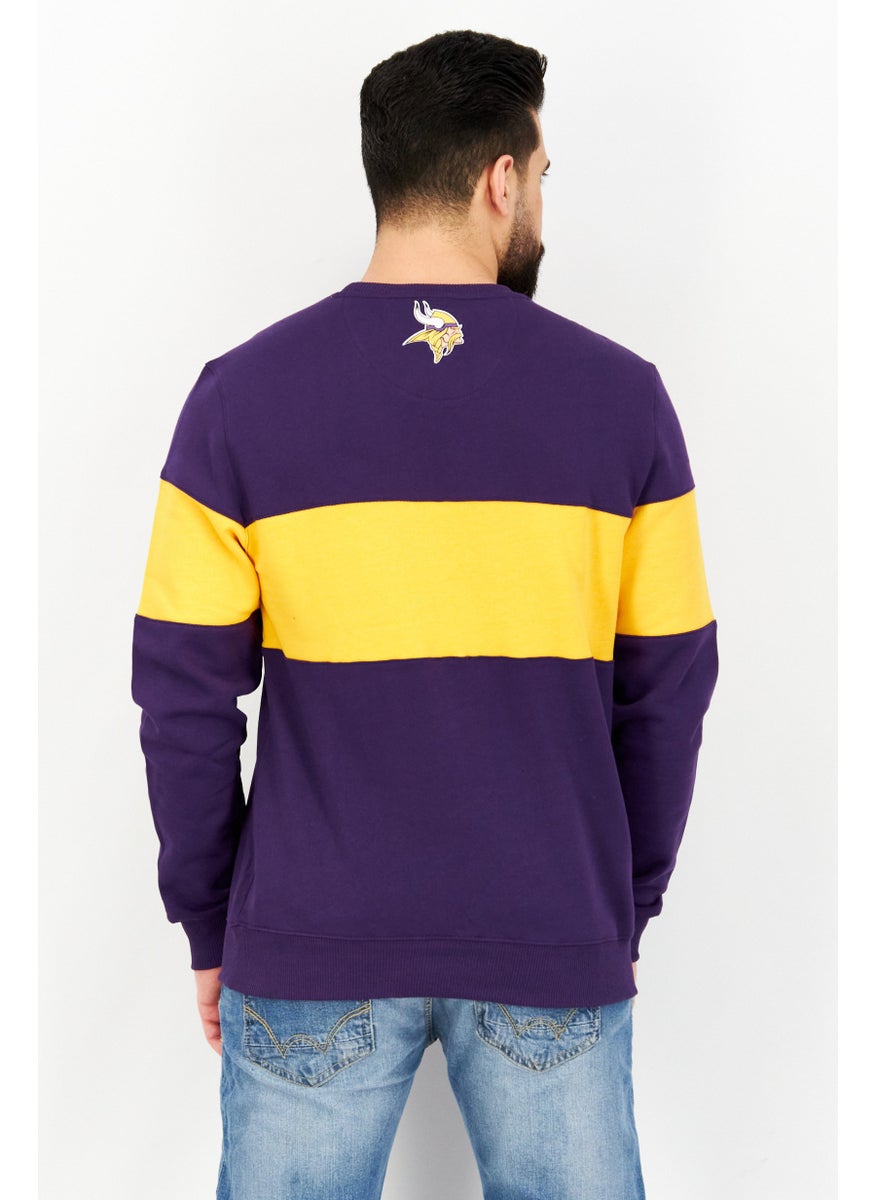 Fanatics - Men Crew Neck Graphic Print Sweatshirt, Purple Combo - Image 1