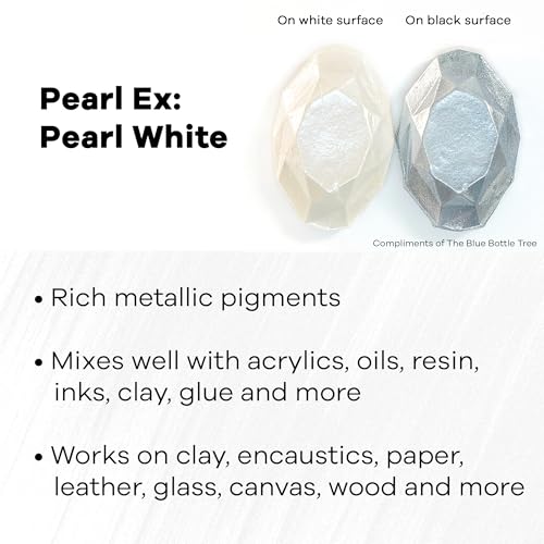 Jacquard Pearl Ex Pigment Powder 0.75 oz Pearl White - Loose Mica Powder for Epoxy Resin, Watercolors, Calligraphy Ink & Clay - Epoxy Pigment Powder - Epoxy Resin Color - Image 2