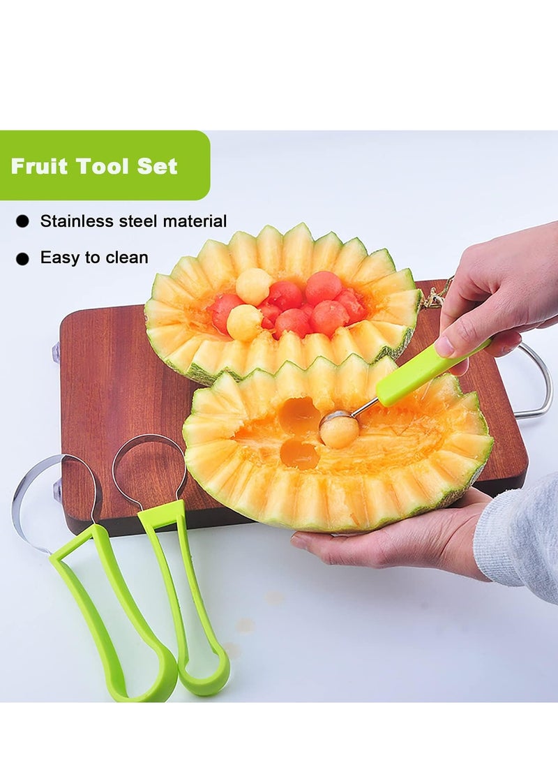 Oasisgalore Melon Baller Scoop Set,4 In 1 Stainless Steel Fruit Carving Tools Set watermelon Fruit Scooper  - Image 3