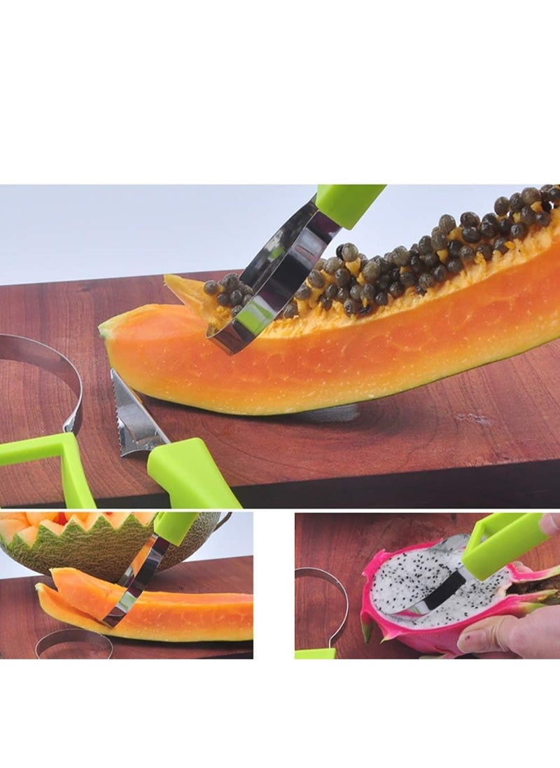Oasisgalore Melon Baller Scoop Set,4 In 1 Stainless Steel Fruit Carving Tools Set watermelon Fruit Scooper  - Image 5