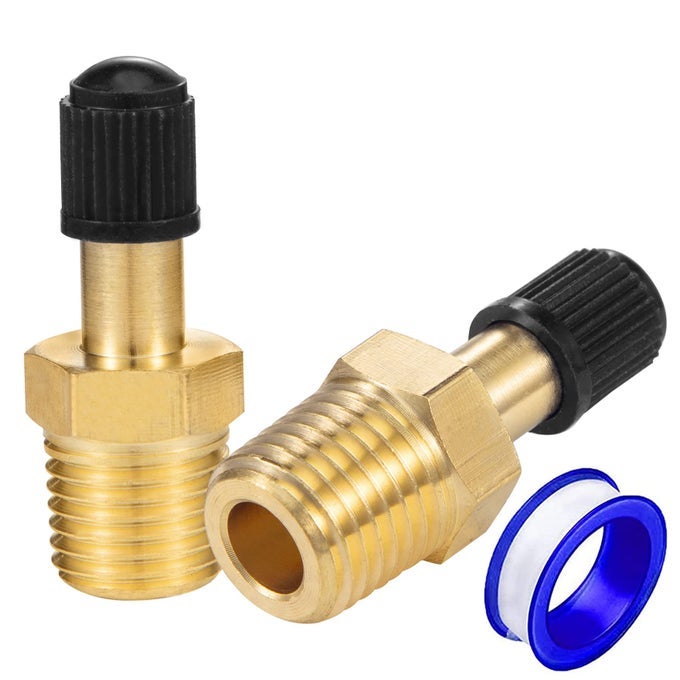 14 Inflation Schrader Valve With Push To Connect For 14 Od Air Line Tubing And Air Spring Suspension For Semi Truck Trailer Tractor
