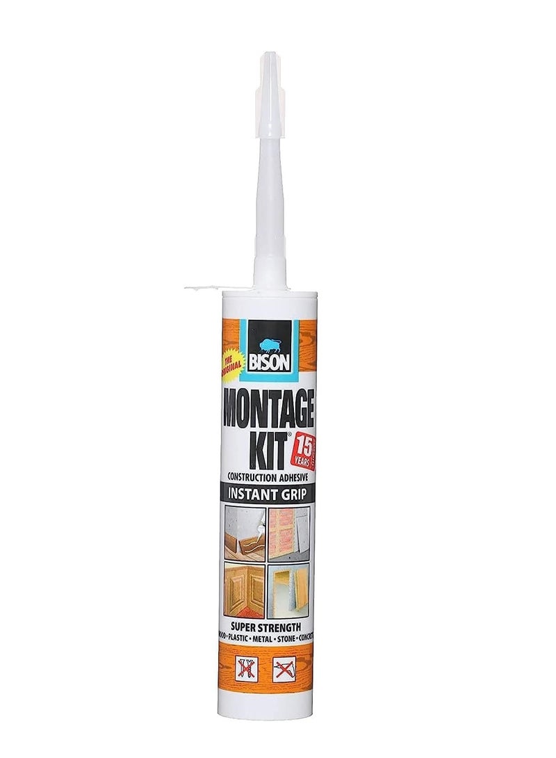 Bison Montage Kit Extra Strong Adhesive Glue for Metal, Plastic, Concrete Stone and Wood, 350g, Made in Holland, by Bison - Image 1