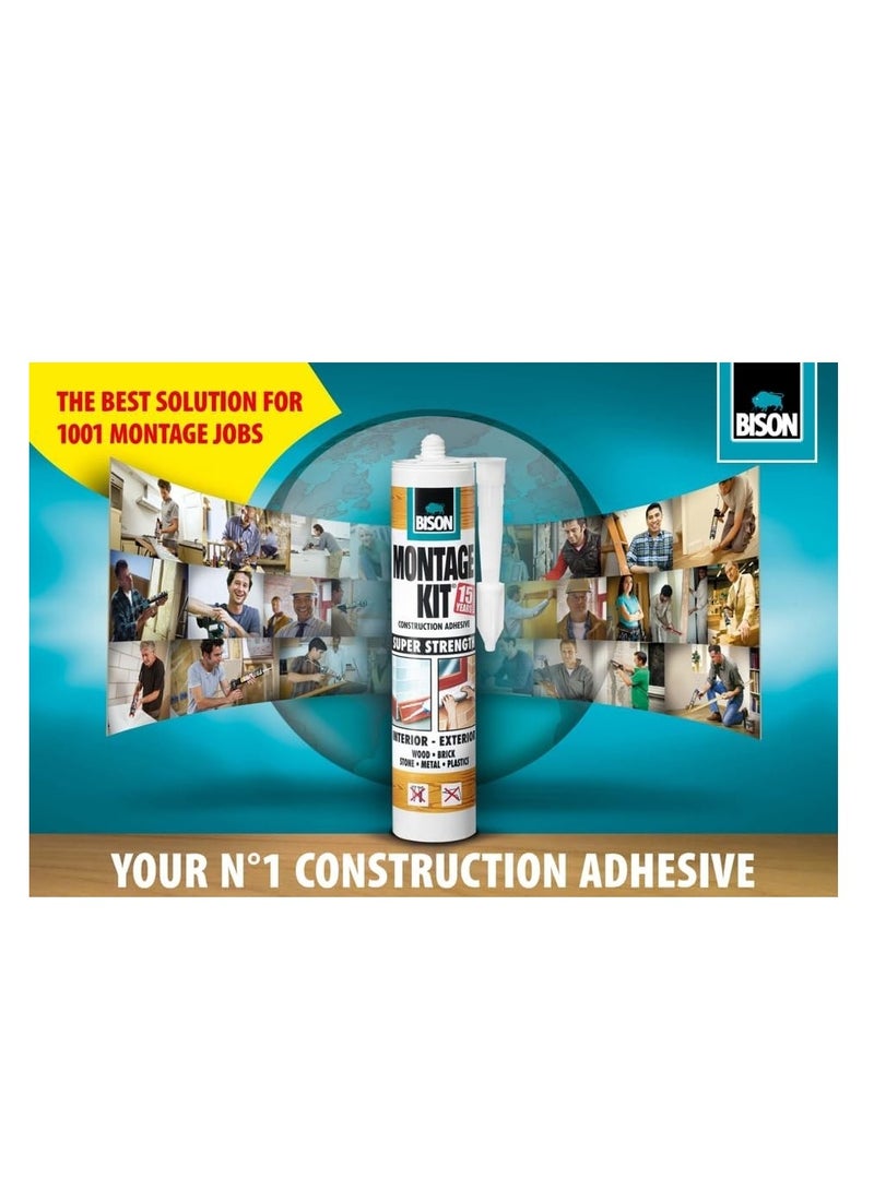 Bison Montage Kit Extra Strong Adhesive Glue for Metal, Plastic, Concrete Stone and Wood, 350g, Made in Holland, by Bison - Image 4
