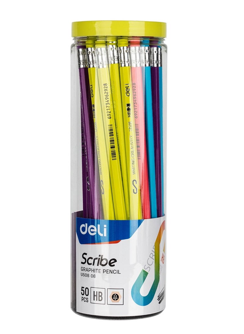 Deli 50-Piece Graphite Pencils In Jar  - Image 1