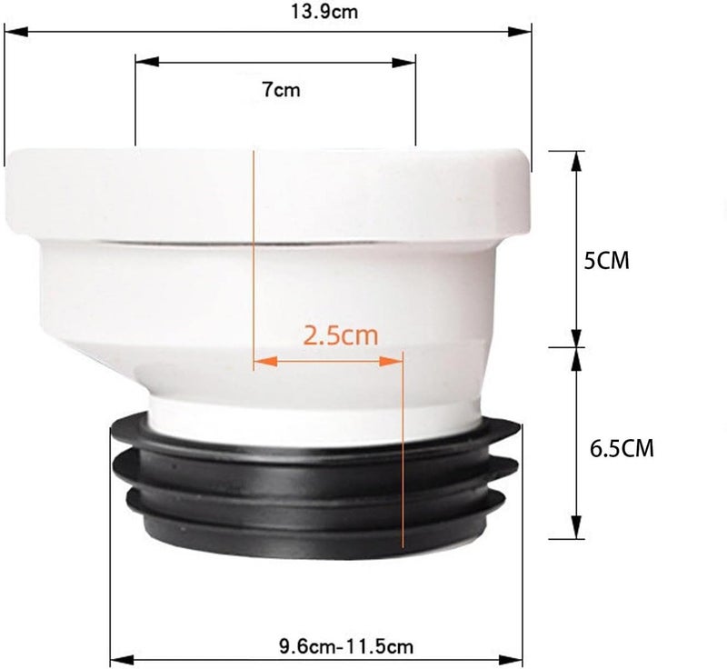 Adjustable Toilet Flange Extension for Improved Drainage Performance 10cm Offset Flange for Toilet Drain System Repair- Shift 2.5cm - Image 3