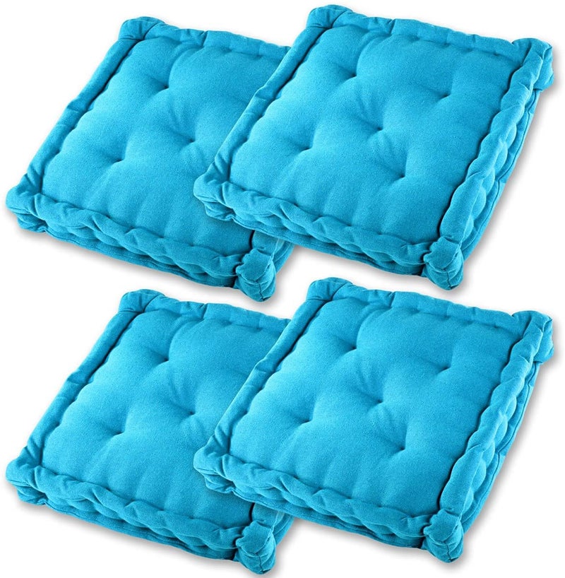 ATOOTFUSION Cotton Square 4 Inch Thick Lightweight Cushion for Table Stool Back Seat Cushion Yoga Chair Pad for Indoor/Outdoor Home Office Garden Décor (40X40X8 CM) 01 Count (Sky Blue) - Image 5
